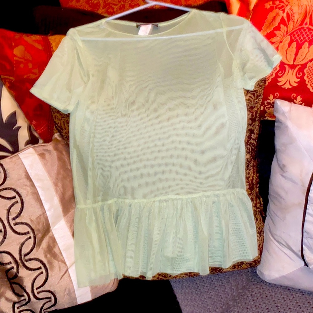Sheer short sleeve top